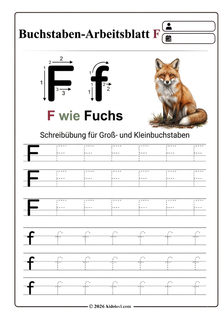 Buchstabe F Arbeitsblatt