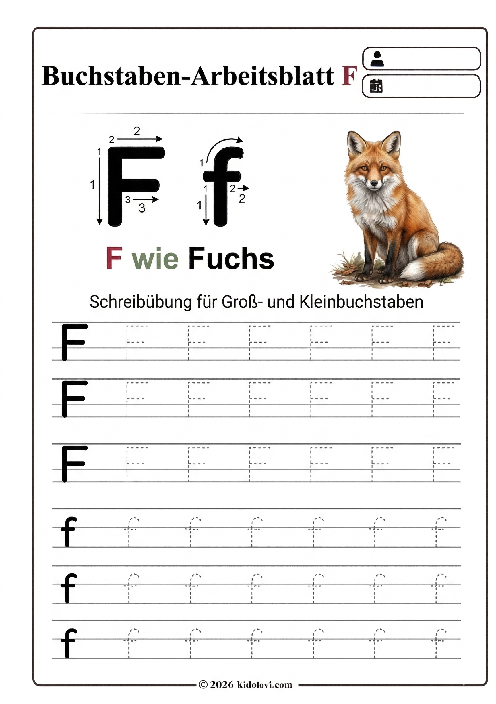 Buchstabe F Arbeitsblatt