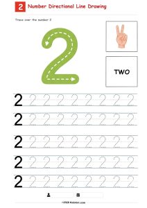 Number 2 Directional Tracing Worksheet