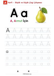 A – Büyük ve Küçük Harf Çizgi Çalışması