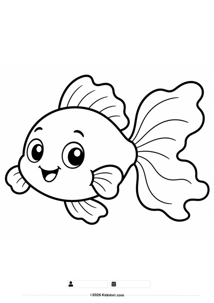 Fancy Tail Goldfish Coloring Page