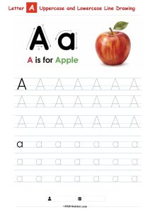 Letter A – Uppercase and Lowercase Tracing Worksheet