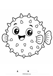 Chubby Pufferfish Coloring Page