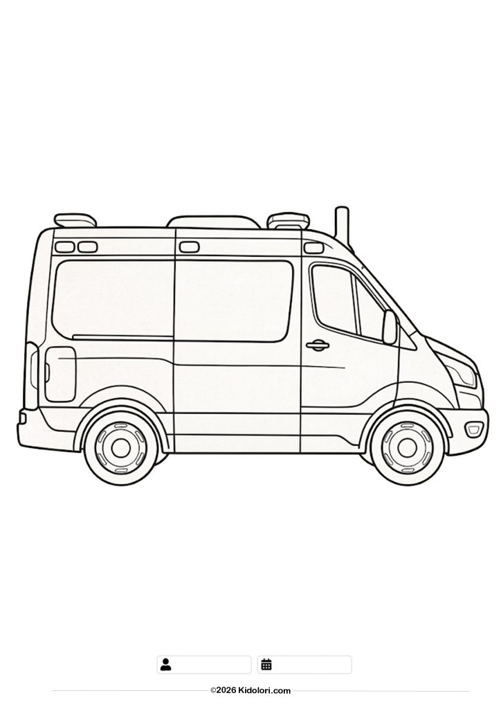 Ambulance Coloring Page