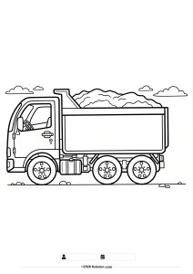 Cute Dump Truck Coloring Page
