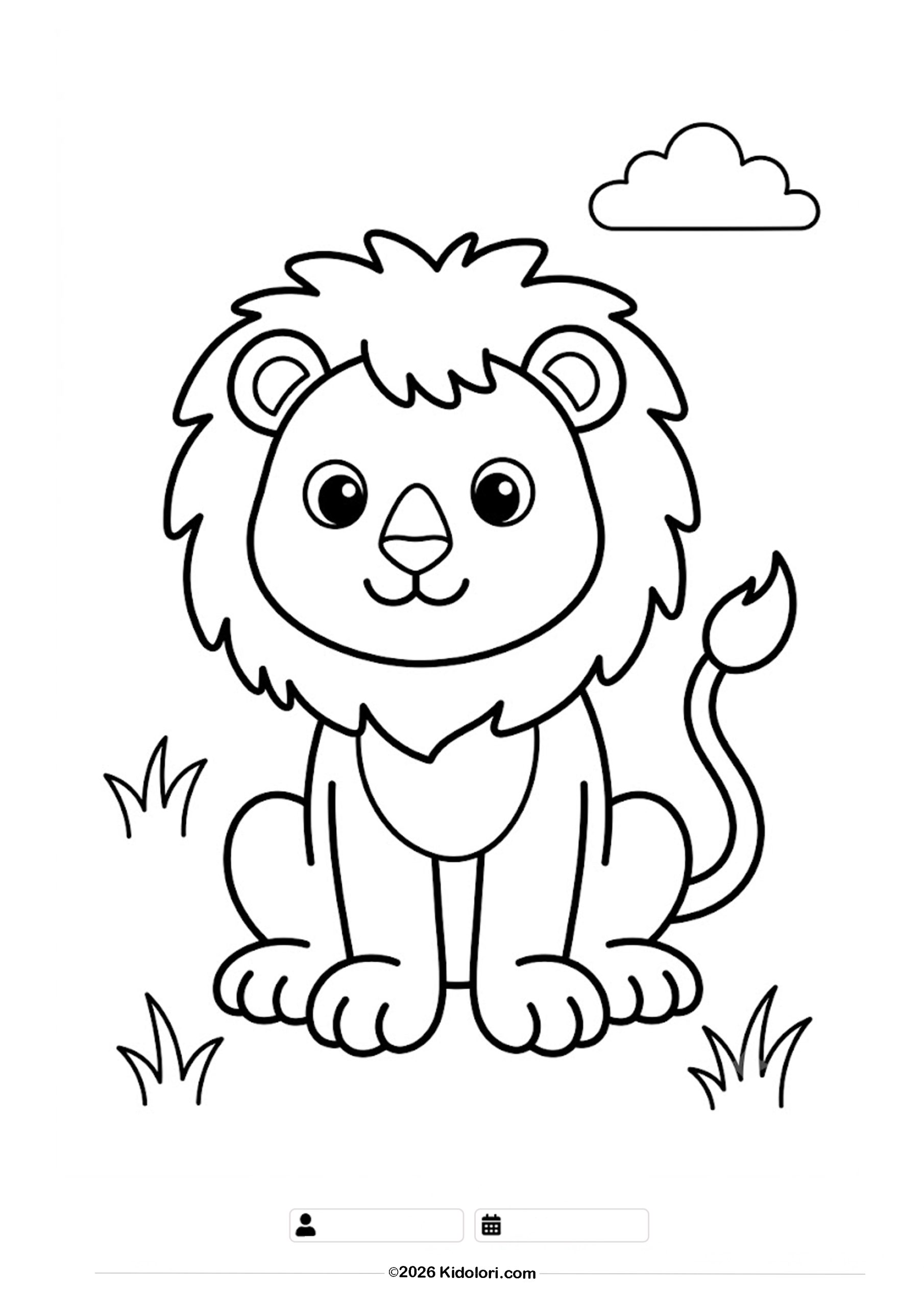 Baby Lion Coloring Page