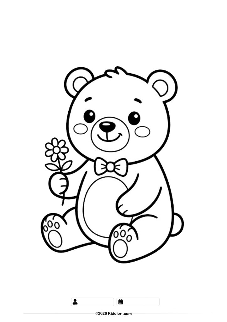 Cute Bear Coloring Page