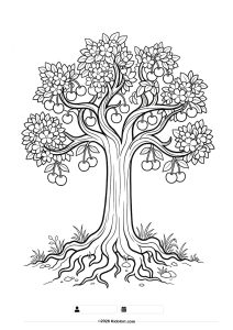 Cherry Tree Coloring Page
