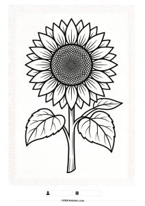 Cute Sunflower Coloring Page