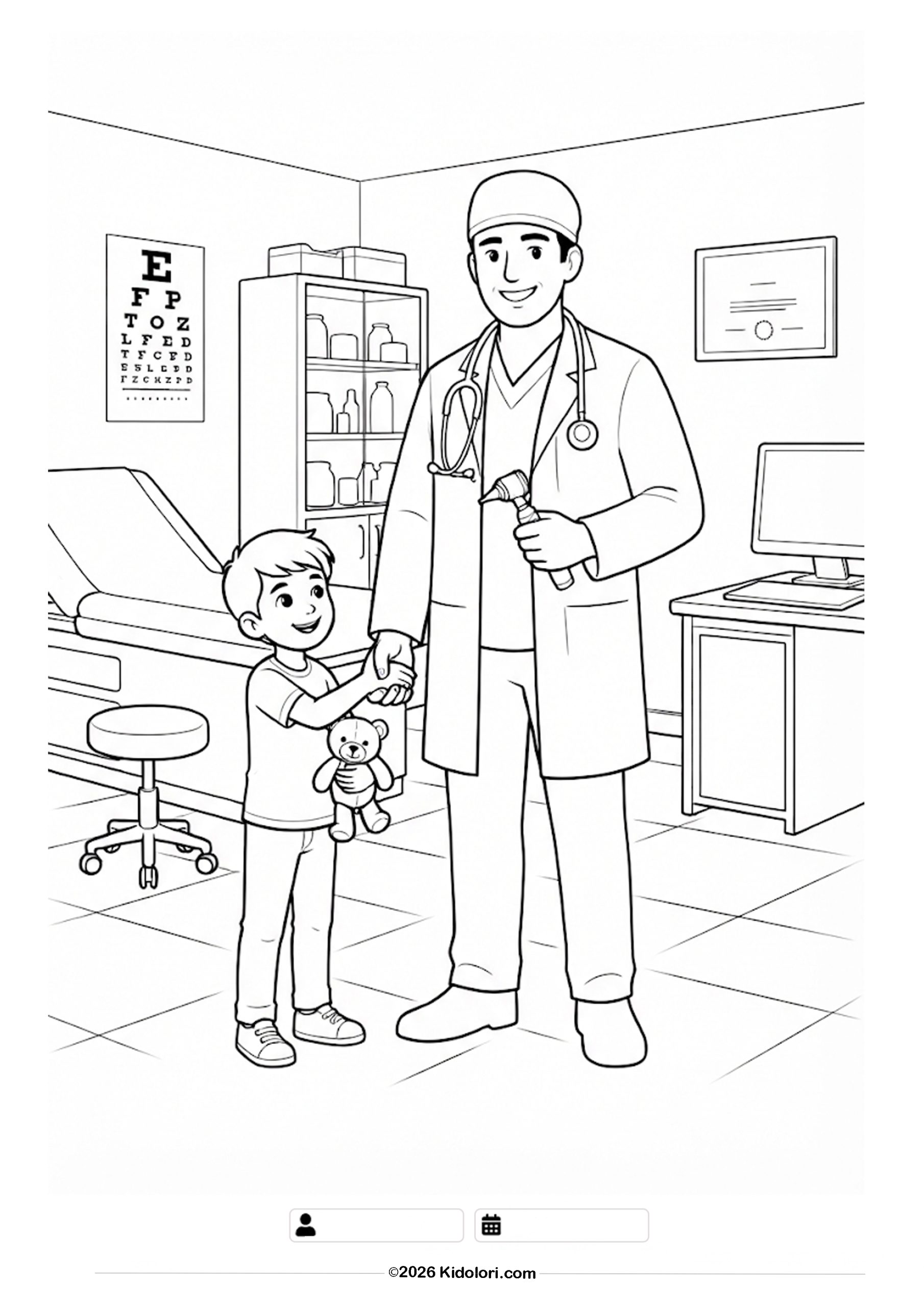 Pediatrician & Doctor Office Coloring Page