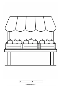 Apple Crates at a Farmers Market Coloring Page