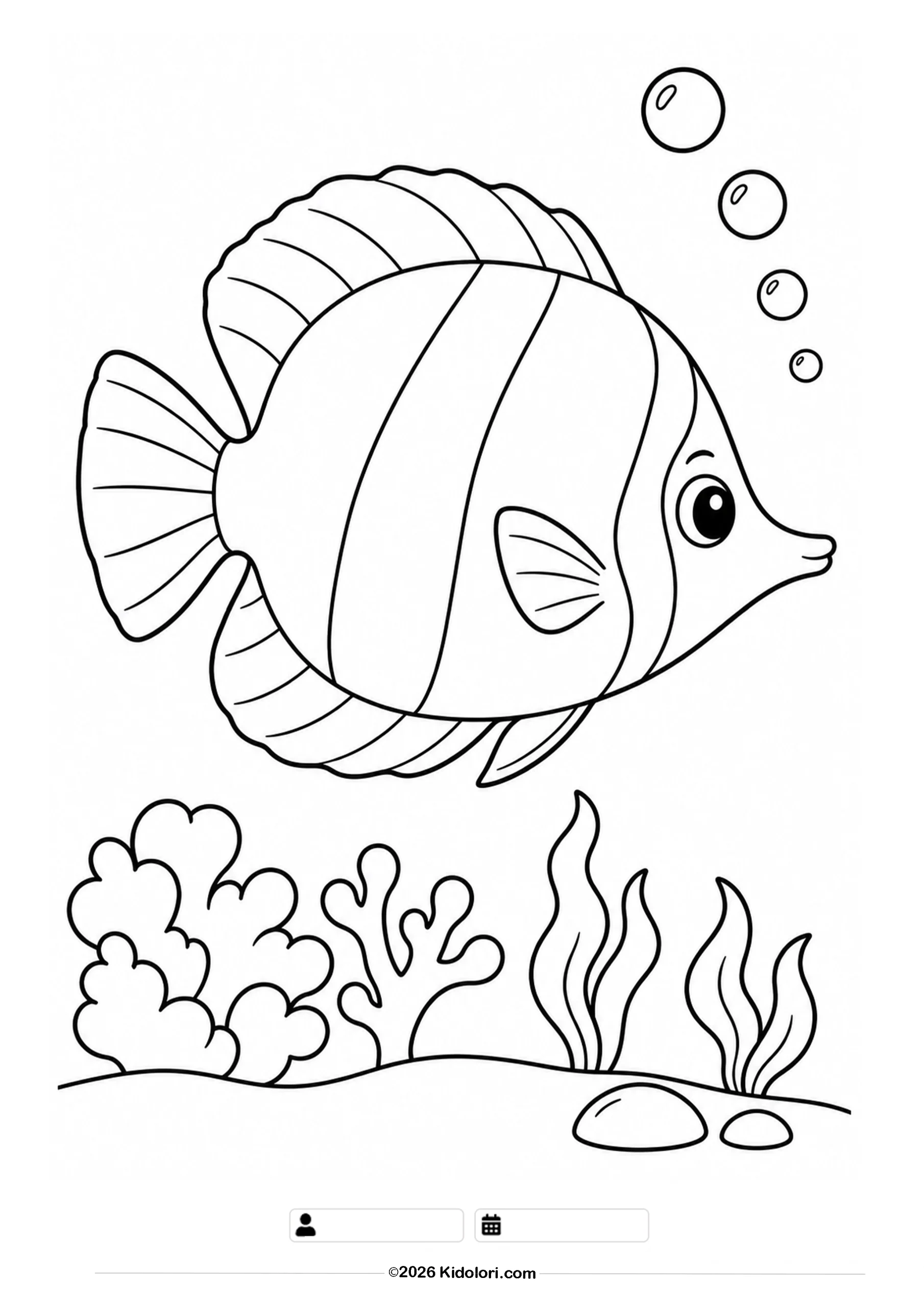 Falterfisch am Korallenriff Ausmalbild