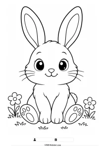 Cute Rabbit Coloring Page