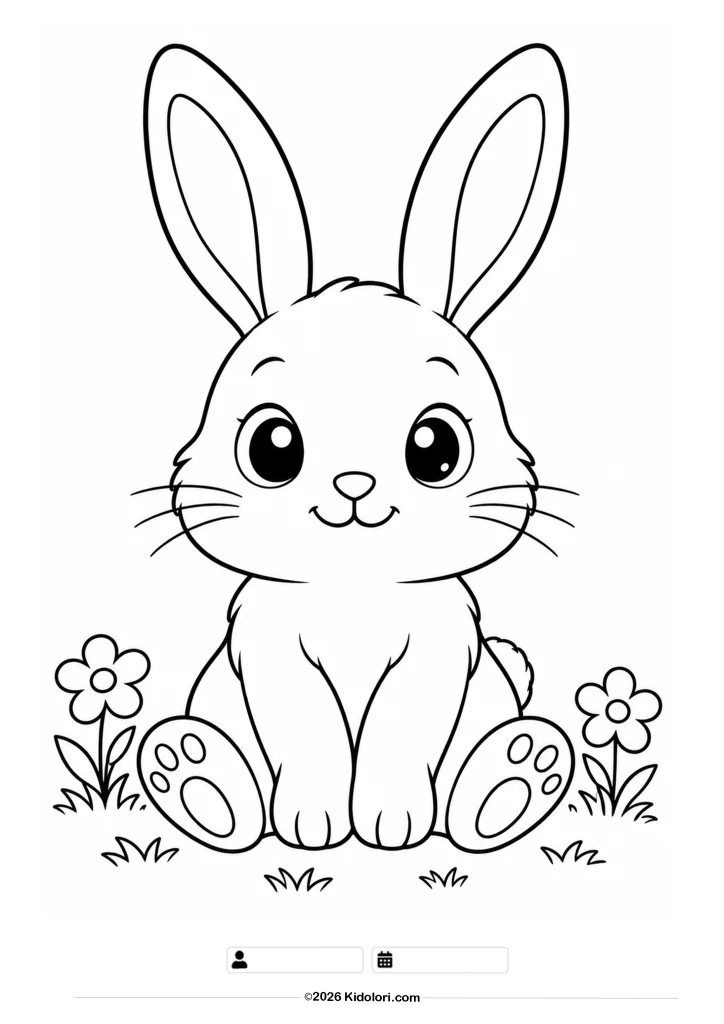 Cute Rabbit Coloring Page