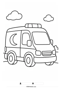 Easy Ambulance Coloring Page