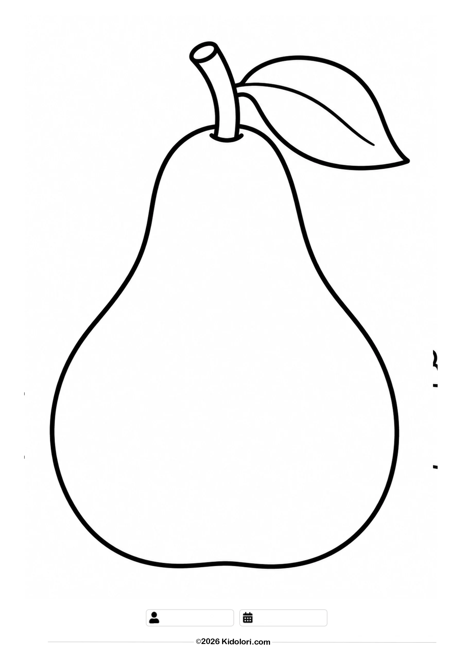 Easy Pear Coloring Page