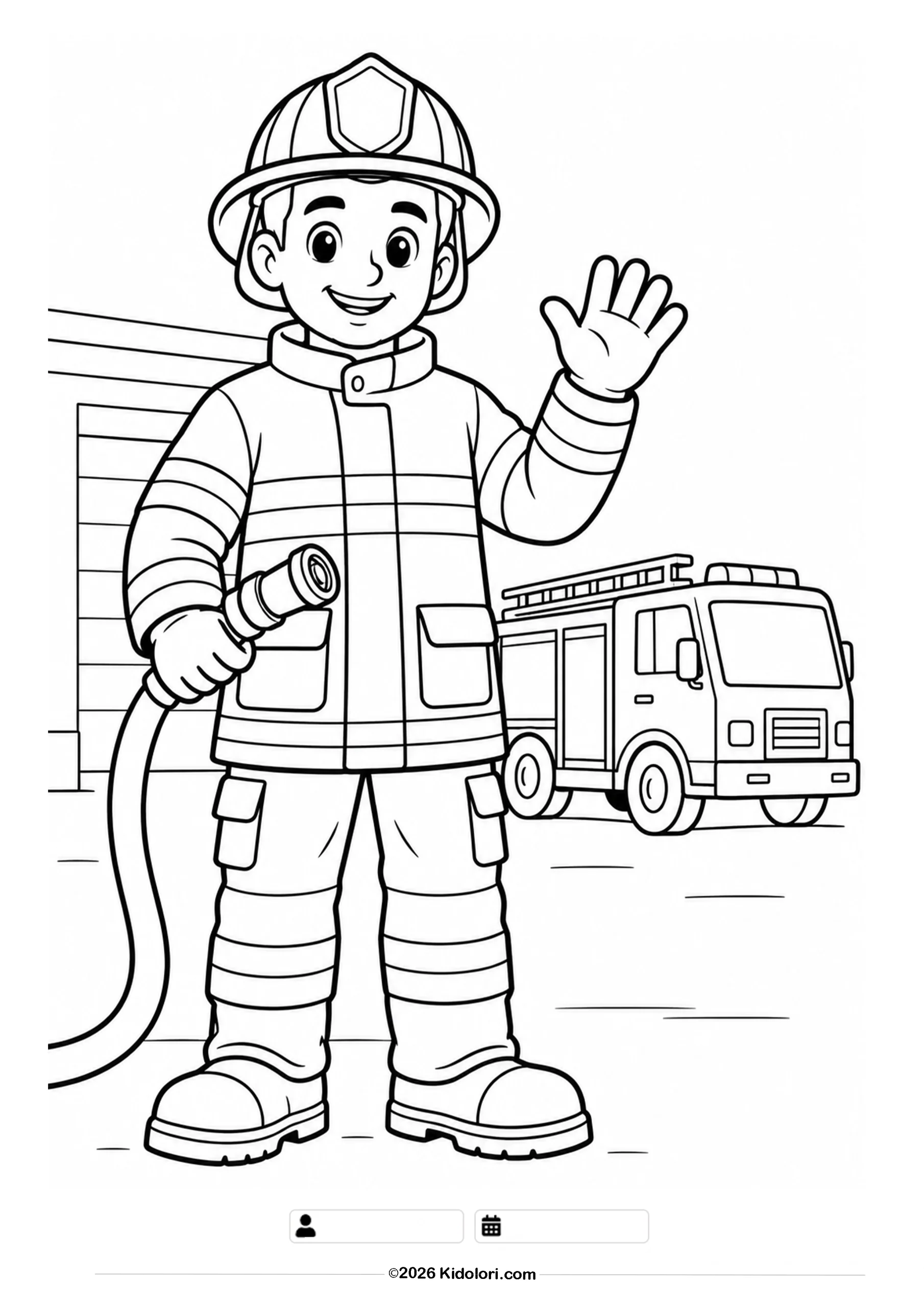 Firefighter Coloring Page