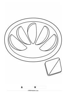 Five Apple Slices on a Plate Coloring Page