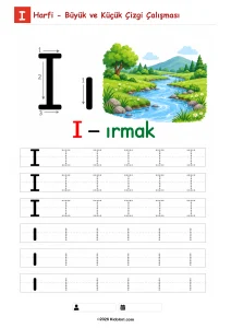 I Harfi – Büyük ve Küçük Çizgi Çalışması