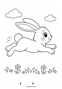 Jumping Rabbit Coloring Page