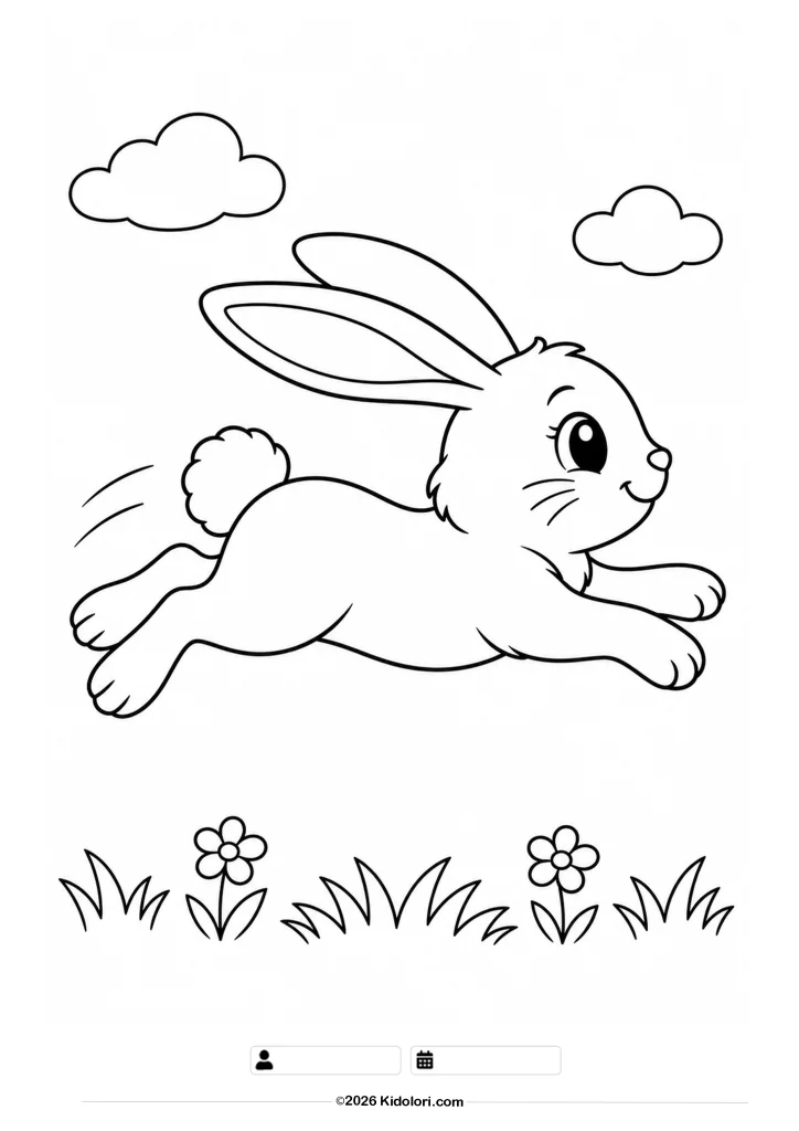 Jumping Rabbit Coloring Page