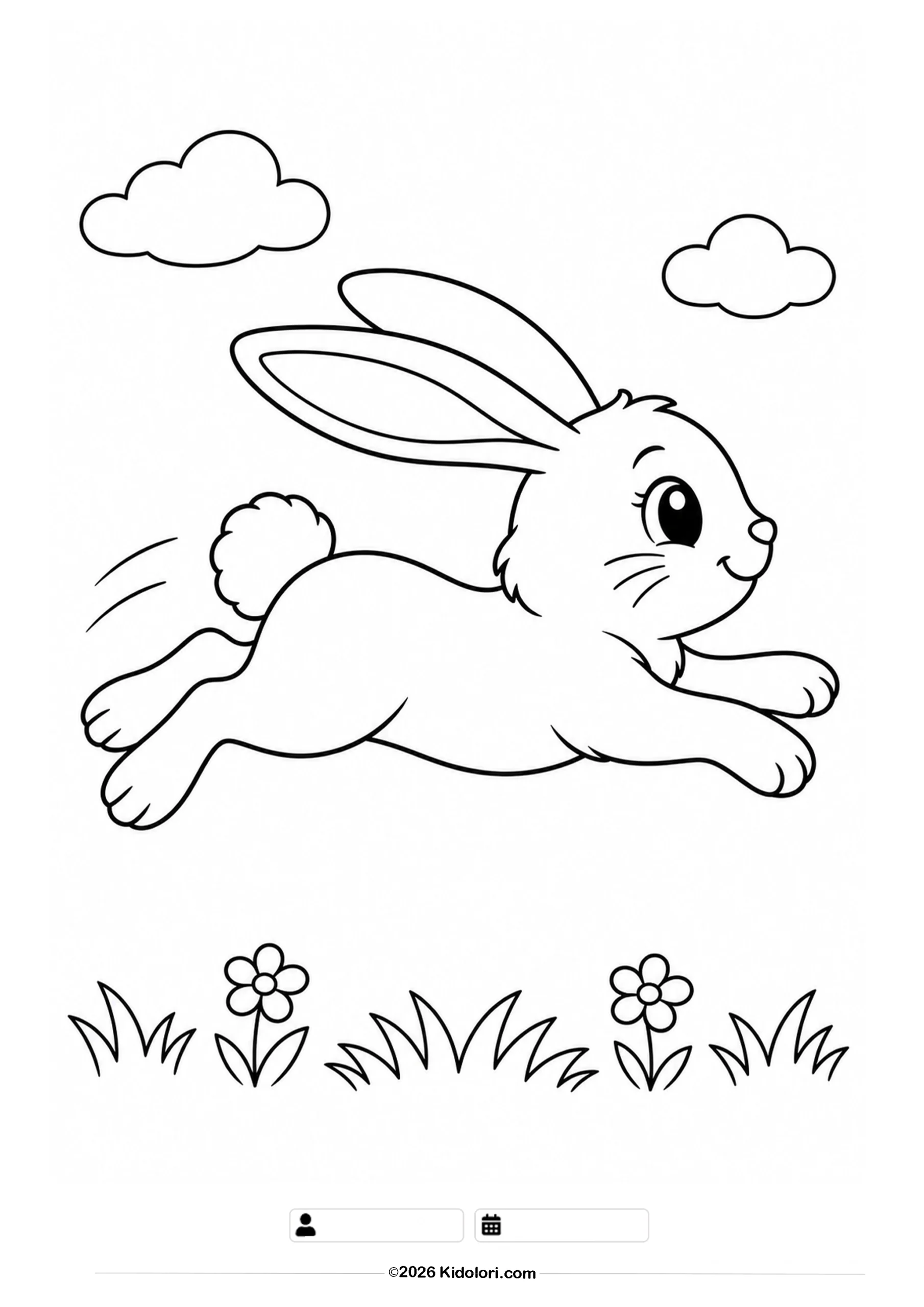 Jumping Rabbit Coloring Page