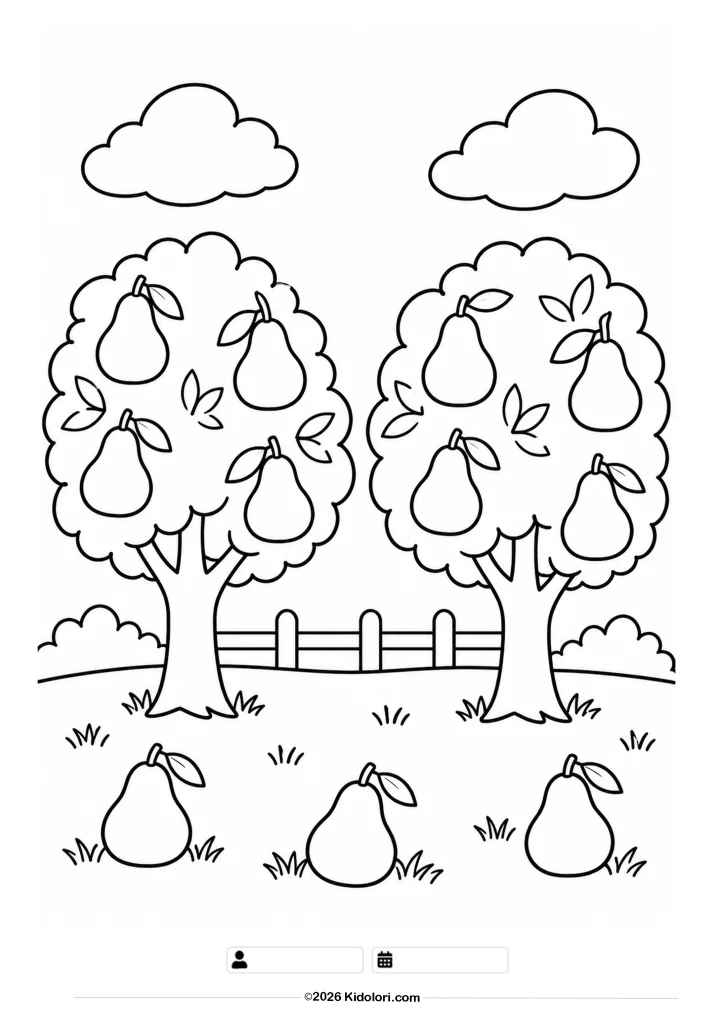 Birnengarten Ausmalbild