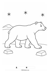 Eisbär im Schnee – Ausmalbild