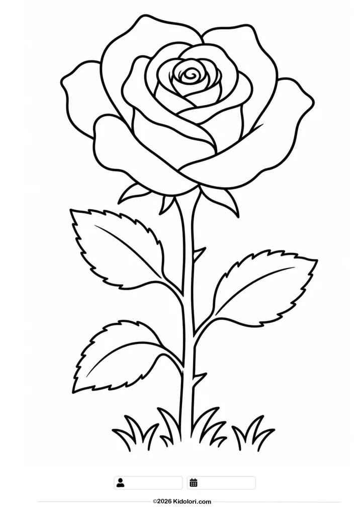 Rose Ausmalbild