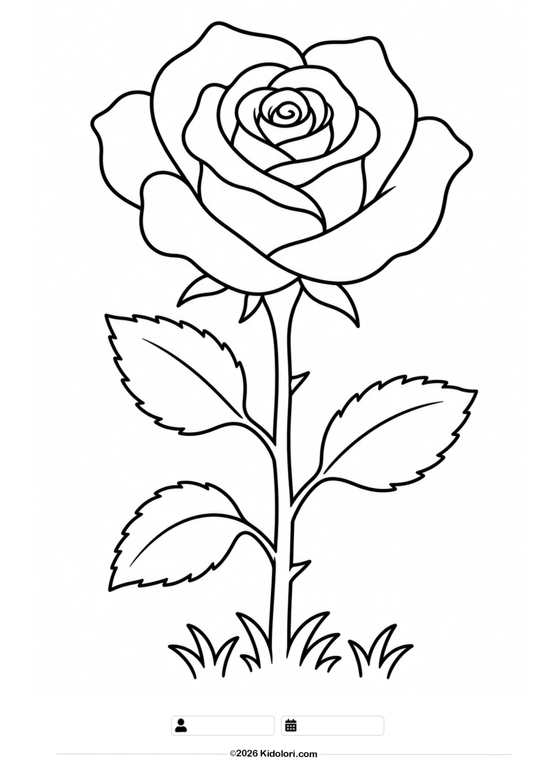 Rose Ausmalbild