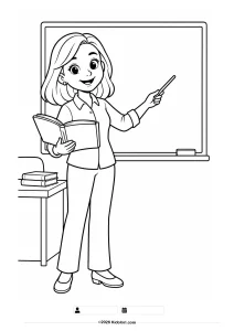 Teacher Coloring Page